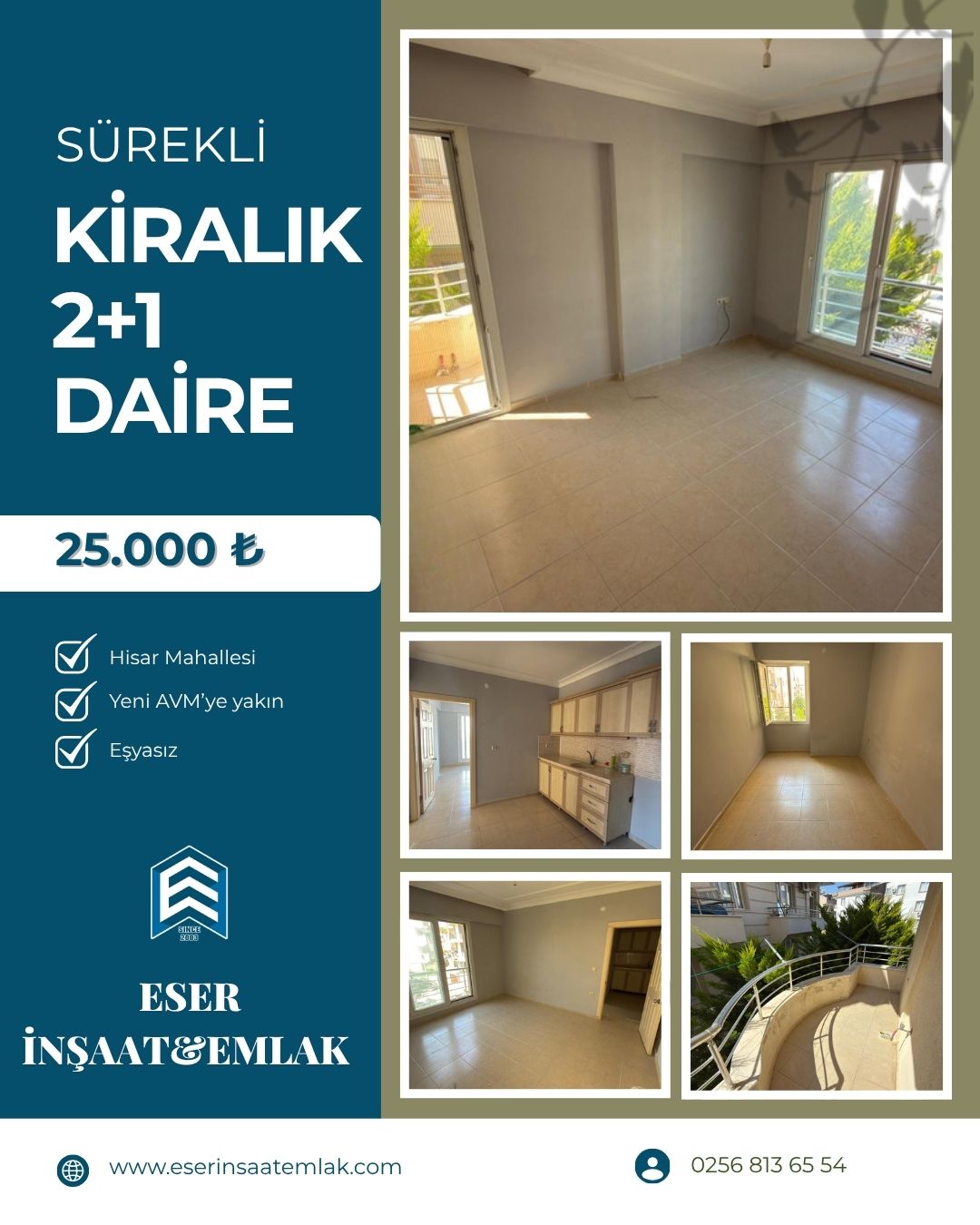 SÜREKLİ KİRALIK 2+1 DAİRE